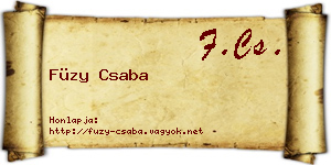 Füzy Csaba névjegykártya