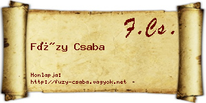 Füzy Csaba névjegykártya